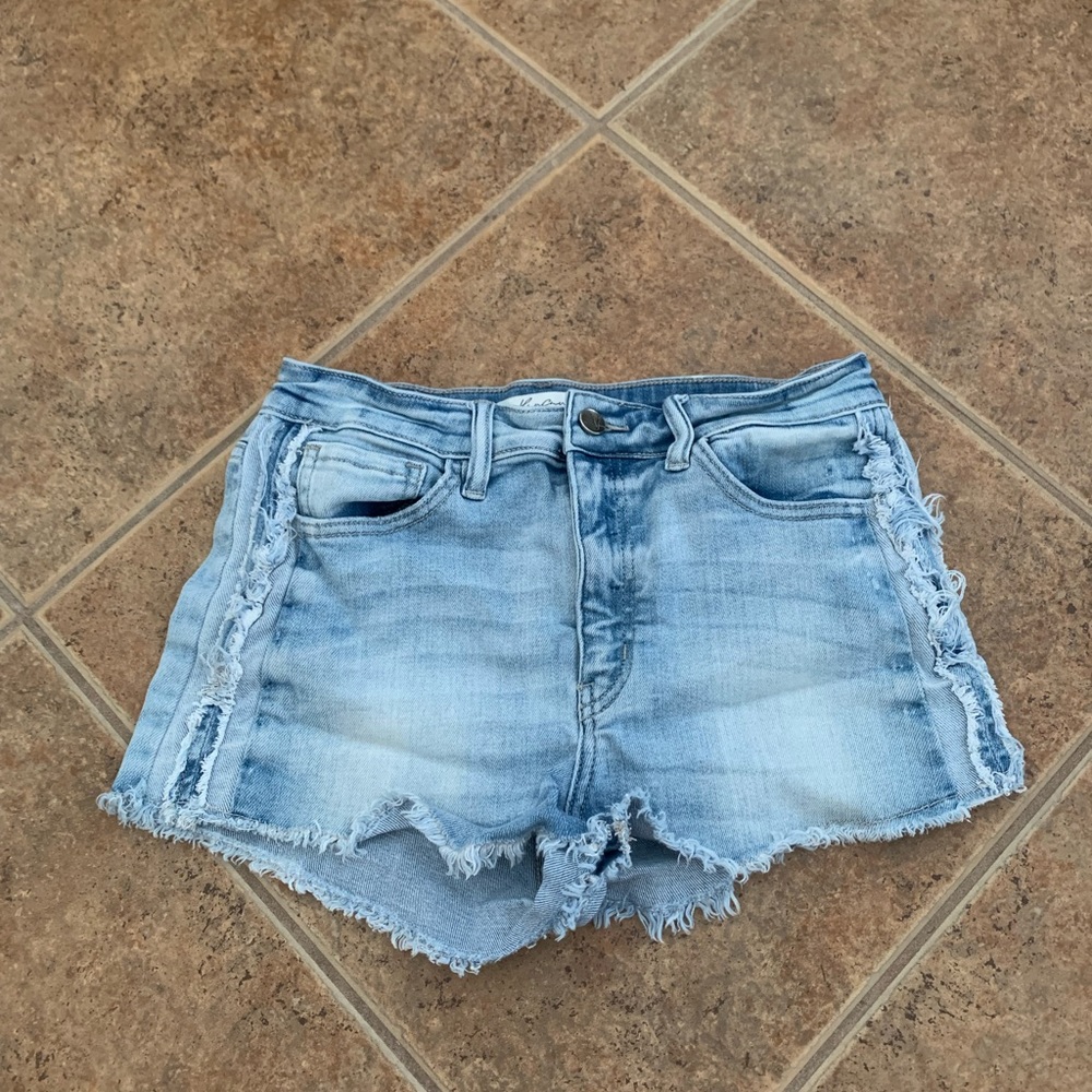 Light blue denim shorts